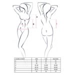 Корсет з пажами JOLENE CORSET black L/XL - Passion, трусики, напіввідчинені груди, напівпрозорий - Зображення 5