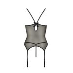 Корсет з пажами MELANIA CORSET black L/XL - Passion, трусики, напівпрозорий - Зображення 6