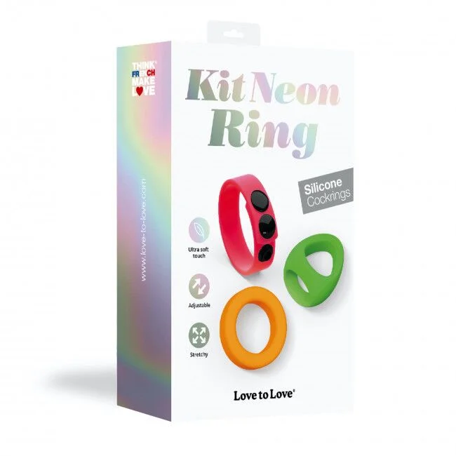 Набір яскравих ерекційних кілець Love to Love NEON RING KIT - Зображення 12