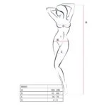 Бодістокінг Passion BS010 white, комбінезон, дрібна сіточка - Зображення 4