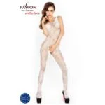 Бодістокінг Passion BS020 white, комбінезон, фантазійний візерунок - Зображення 2