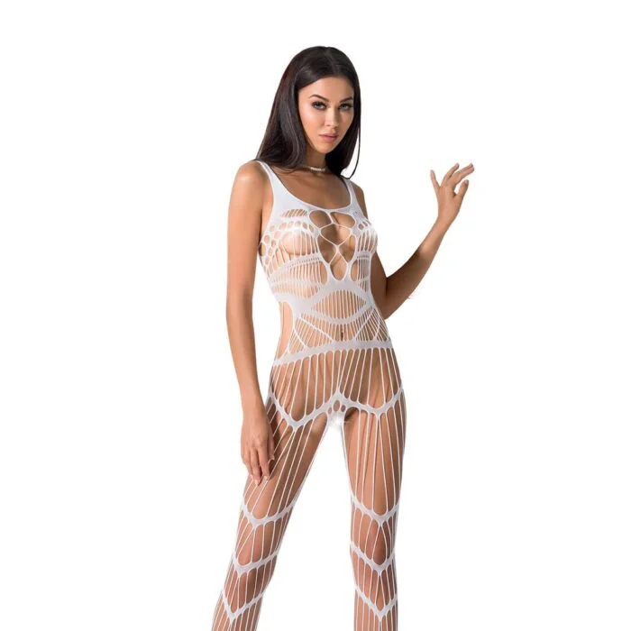Бодістокінг Passion BS058 white, комбінезон, дуже повітряний - Зображення 1