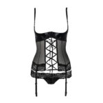 Корсет з відкритими грудьми NORTH CORSET black L/XL - Passion Exclusive, пажі, трусики, шнурівка - Зображення 5