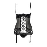 Корсет з відкритими грудьми NORTH CORSET black S/M - Passion Exclusive, пажі, трусики, шнурівка - Зображення 5