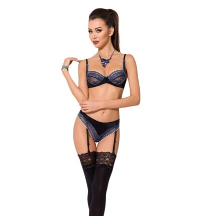 Комплект білизни GISELE SET black L/XL - Passion Exclusive: ліф, трусики