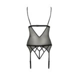 Корсет з відкритими грудьми DIABOLINA CORSET black XXL/XXXL - Passion, пажі, трусики, напівпрозорий - Зображення 4