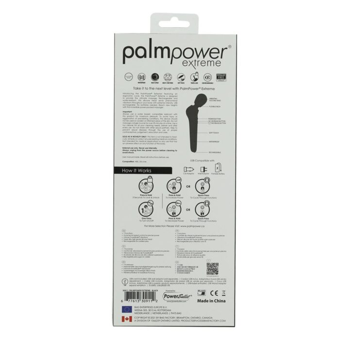 Потужний вібромасажер PalmPower EXTREME - Black водонепроникний, з плавним регулюванням - Зображення 5