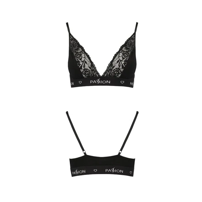 Еластичний топ з мереживом Passion PS001 TOP black, size S - Зображення 5