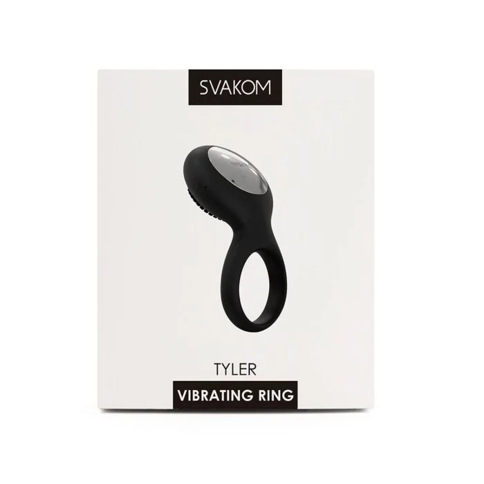 Ерекційне кільце з вібрацією Svakom Tyler Black - Зображення 7