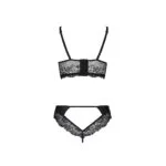 Комплект з еко-шкіри та мережива Loona Set black L/XL - Passion, бра і трусики - Зображення 6