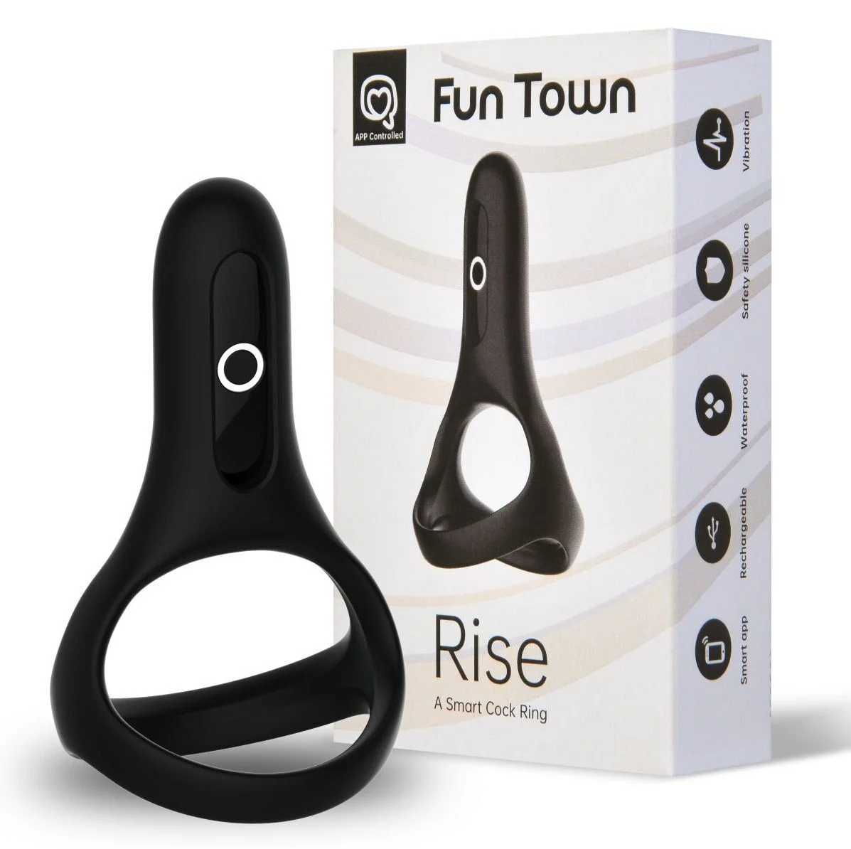 so5747-53964929409247 Інтим бутік Mr Vovk представляє подвійне ерекційне кільце Fun Town Rise Black, керування зі смартфона