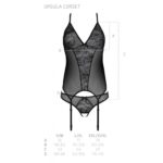 Корсет із пажами, трусики з ажурним декором та відкритим кроком Ursula Corset black XXL/XXXL — Passi - Зображення 6