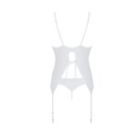 Корсет із пажами, трусики з ажурним декором та відкритим кроком Ursula Corset white L/XL — Passion - Зображення 4
