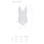 Корсет із пажами, трусики з ажурним декором та відкритим кроком Ursula Corset white L/XL — Passion - Зображення 5
