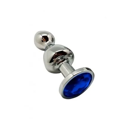 Wooomy Lollypop Double Ball Metal Plug Blue S