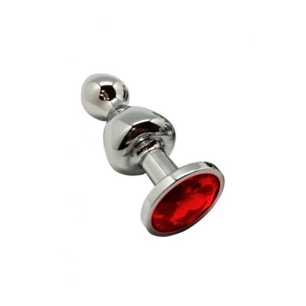 Wooomy Lollypop Double Ball Metal Plug Red S