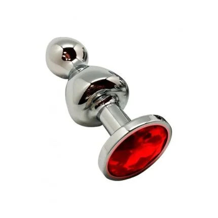 Wooomy Lollypop Double Ball Metal Plug Red L