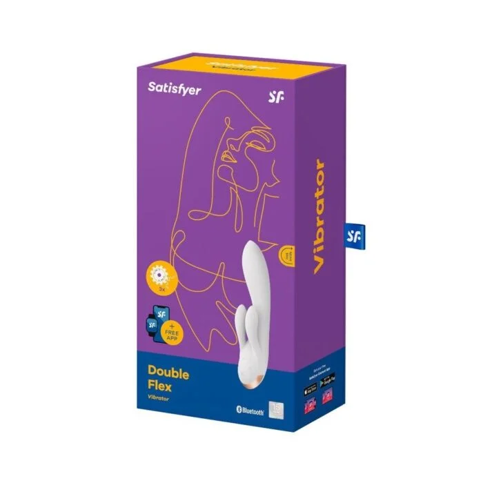 vibrator krolik satisfyer double flex white 40617850461630