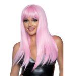 Перука рожева Leg Avenue Long straight bang wig Pink