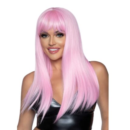 Перука рожева Leg Avenue Long straight bang wig Pink