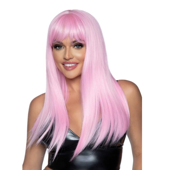 Перука рожева Leg Avenue Long straight bang wig Pink