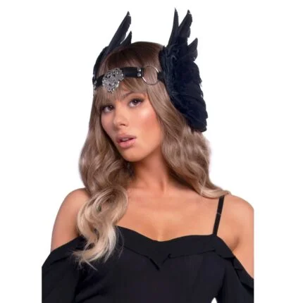 Пов'язка чорна Leg Avenue Feather headband Black