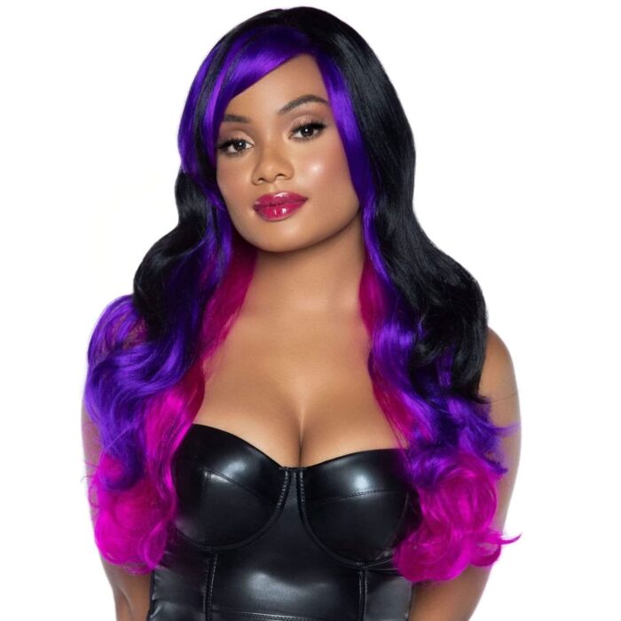 Перука чорна/фіолетова Leg Avenue Allure Multi Color Wig Black/Purple