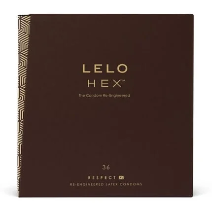 Презервативи LELO HEX Condoms Respect XL 36 Pack, тонкі та суперміцні, збільшений розмір