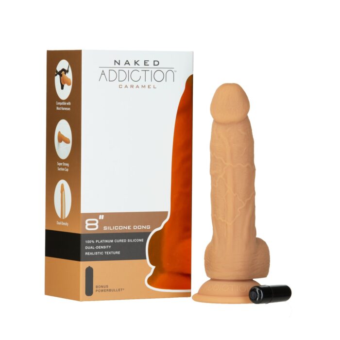 Фалоімітатор ADDICTION - 8" DUAL DENSITY SILICONE DILDO - CARAMEL