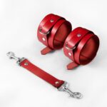 Наручники Feral Feelings – Hand Restraints, натуральна шкіра, червоні