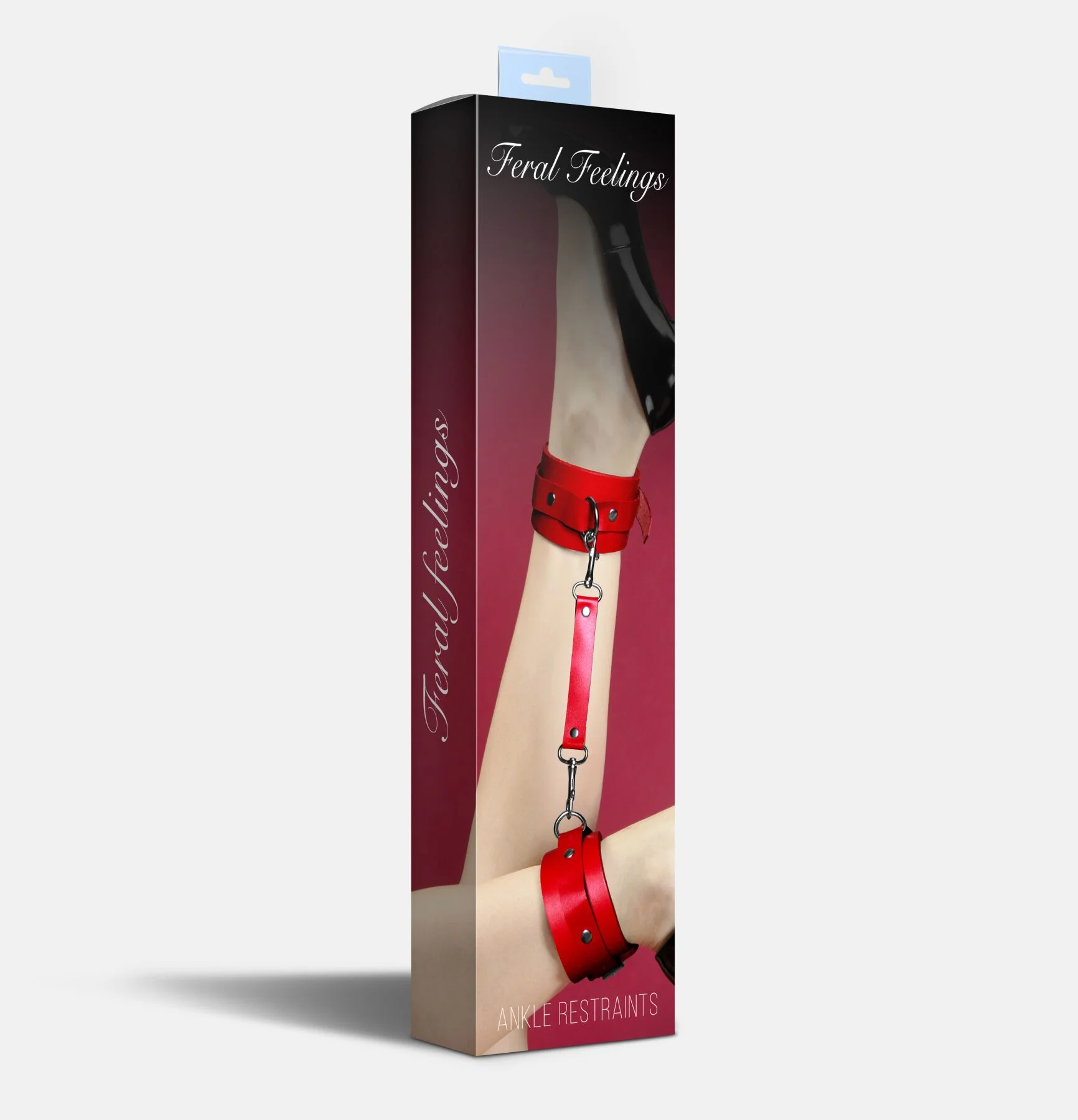 so8258-16619238755066 Поножи Feral Feelings - Ankle Restraints, натуральна шкіра, червоні - Зображення 2