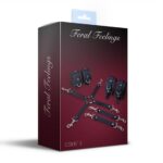 Набір Feral Feelings BDSM Kit 3 Black, наручники, поножі, конектор