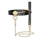 Розкішний нашийник з повідцем Zalo Collar & Leash Set Black