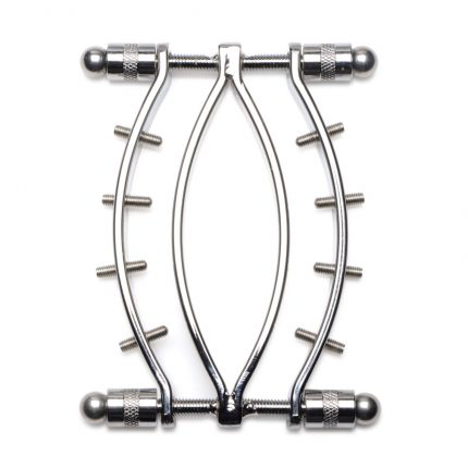 Master Series Spread'Em Poker Vagina Clamp with Adjustable Pressure Screws