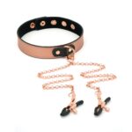 Liebe Seele Rose Gold Memory Collar with Nipple Clamps