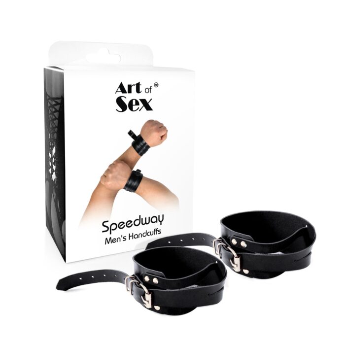 Art of Sex - Man Handcuffs Speedway L-2XL, колір чорний