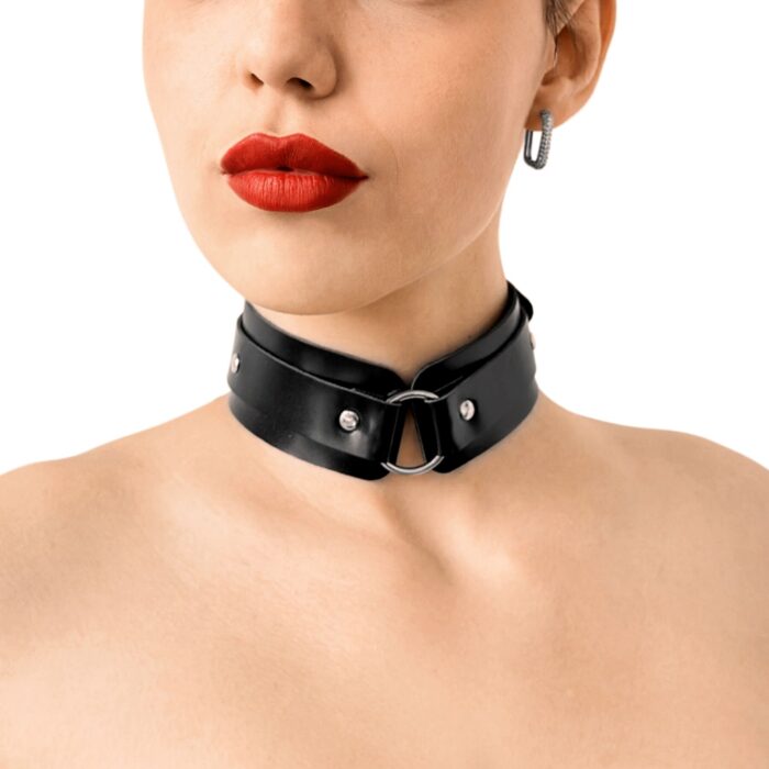 Art of Sex - Martina Collar with ring, натуральна шкіра, колір чорний