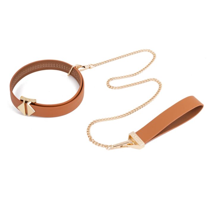 LOCKINK Tied Collar with Leash Set - Brown