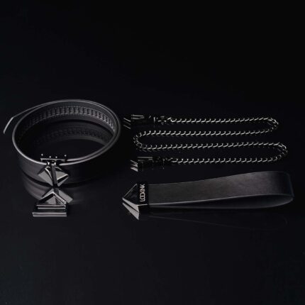 LOCKINK Tied Collar with Leash Set - Black