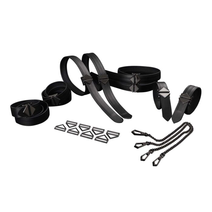 LOCKINK 8-Bondage-Straps Restraint Set - Black