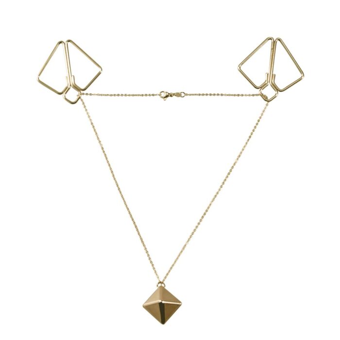LOCKINK Nipple Clamps with Heavy Pendant - Golden