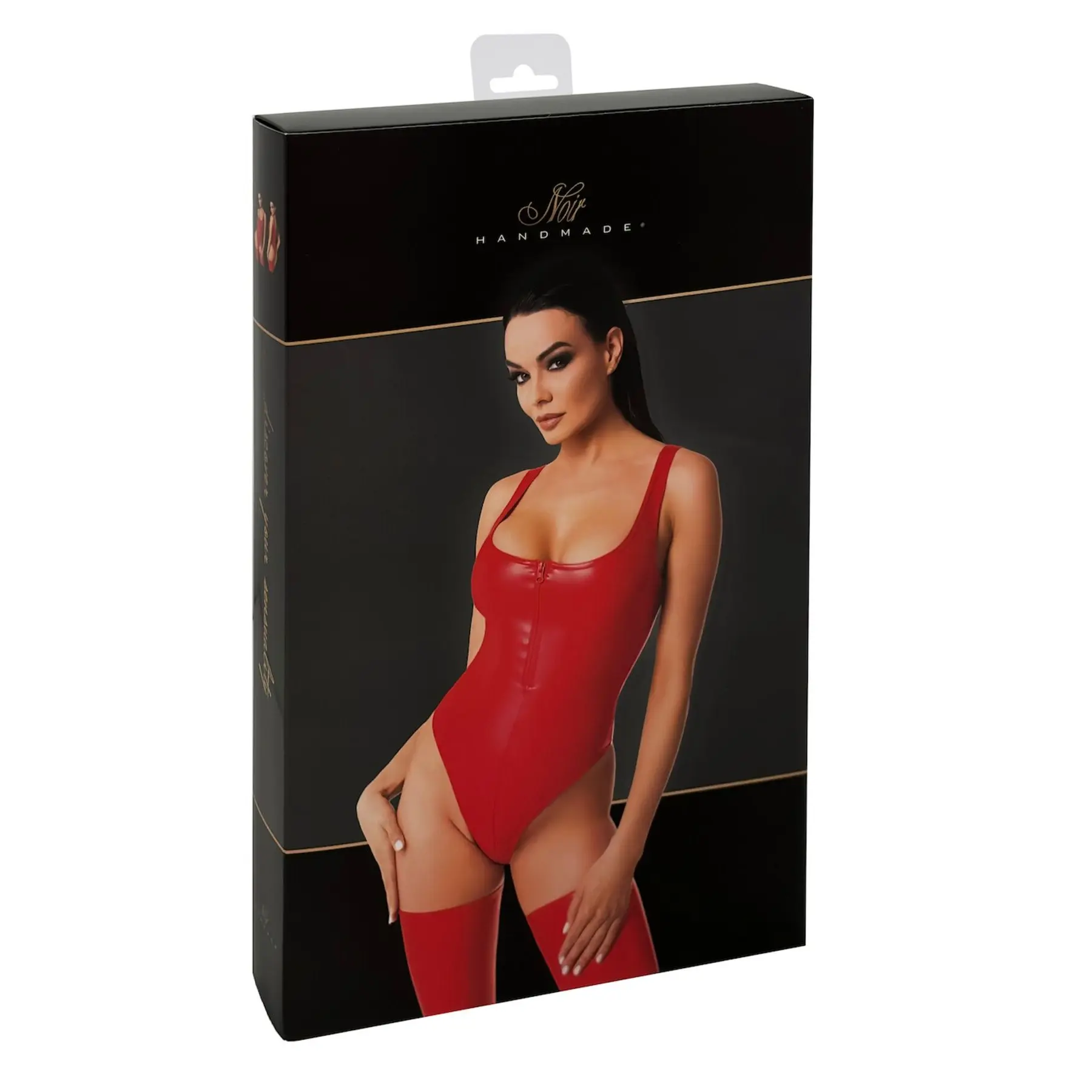 Боді Noir Handmade F352 Red powerwetlook body - XL - Зображення 3