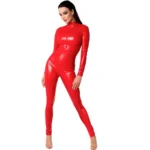 Noir Handmade F353 Red powerwetlook overall - XL