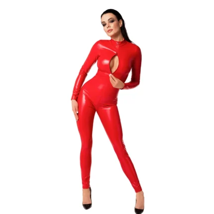 Noir Handmade F353 Red powerwetlook overall