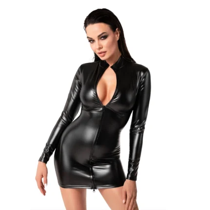 Noir Handmade F330 Powerwetlook mini dress - L