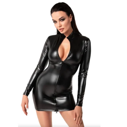 Noir Handmade F330 Powerwetlook mini dress - 3XL