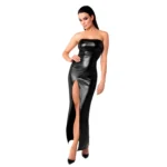 Noir Handmade F336 Powerwetlook long dress - S