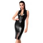 Noir Handmade F337 Powerwetlook midi dress - S