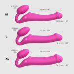 Безремінний страпон з вібрацією Strap-On-Me Vibrating Fuchsia M, діаметр 3,8 см, пульт ДК, регульова - Зображення 7