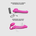 Безремінний страпон з вібрацією Strap-On-Me Vibrating Fuchsia L, діаметр 3,7см, пульт ДК, регульован - Зображення 2